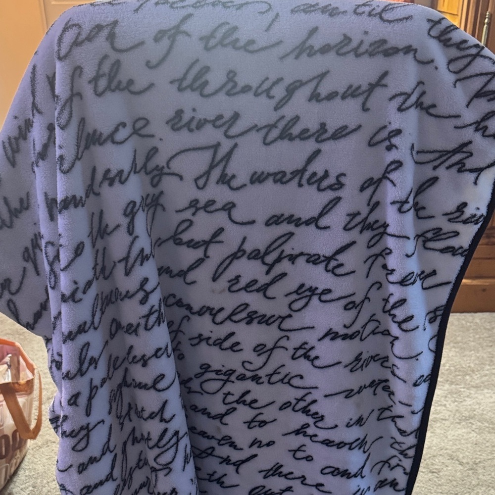 Flannel book quote blanket